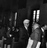 Fernand Braudel nel Salone comunale per l'inaugurazione della Settimana Datini,...